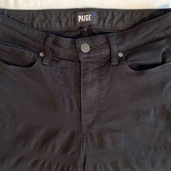 Paige Hoxton Ankle Jacqueline in Black Shadow high rise raw hem Sz 28 - Picture 4 of 16